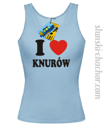 I love Knurów top damski z nadrukiem - sky blue