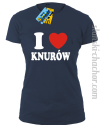 I love Knurów koszulka damska z nadrukiem - navy blue