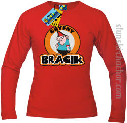 Gryfny bracik longsleeve z nadrukiem - red