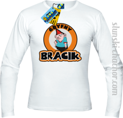 Gryfny bracik longsleeve z nadrukiem - white