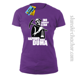 Ino górniczy stan napawo mnie dumą koszulka damska z nadrukiem - purple