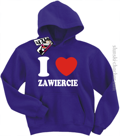 I love Zawiercie bluza dziecięca z nadrukiem - purple