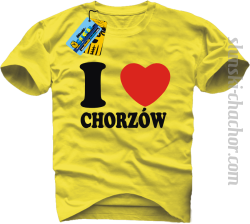 I love Chorzów koszulka męska z nadrukiem - yellow