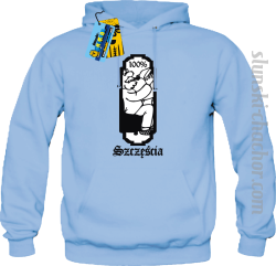 100% szczęścia bluza męska z nadrukiem - sky blue