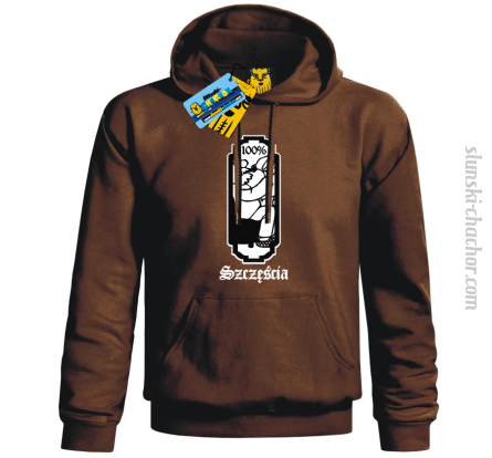 100% szczęścia bluza męska z nadrukiem - brown