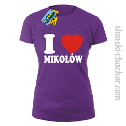 I love Mikołów - koszulka damska - fioletowy