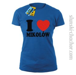 I love Mikołów - koszulka damska - niebieski