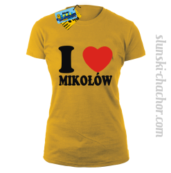I love Mikołów - koszulka damska - żółty