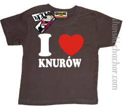 I love Knurów koszulka męska z nadrukiem - brown