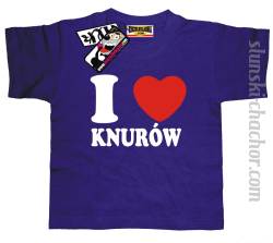 I love Knurów koszulka męska z nadrukiem - purple