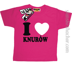 I love Knurów koszulka męska z nadrukiem - pink