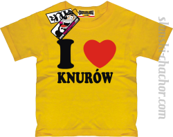 I love Knurów koszulka męska z nadrukiem - yellow