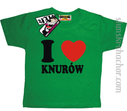 I love Knurów koszulka męska z nadrukiem - green