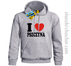 I love Pszczyna bluza męska z nadrukiem - ash