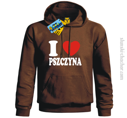 I love Pszczyna bluza męska z nadrukiem - brown