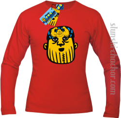 Slunski chachor face  longsleeve z nadrukiem-red