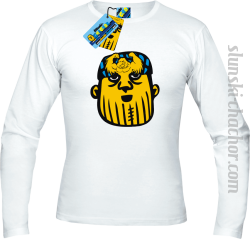 Slunski chachor face longsleeve z nadrukiem-white