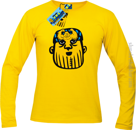 Slunski chachor face longsleeve z nadrukiem-yellow