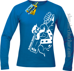 Ślunski hajer % longsleeve z nadrukiem - blue