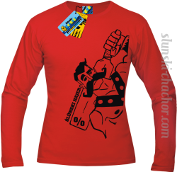 Ślunski hajer % longsleeve z nadrukiem - red