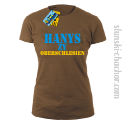 Hanys zy Oberschlesien tshirt damski - brązowy