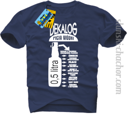 Dekalog picia wódki koszulka męska z nadrukiem - navy blue