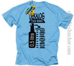 Dekalog picia wódki koszulka męska z nadrukiem - sky blue
