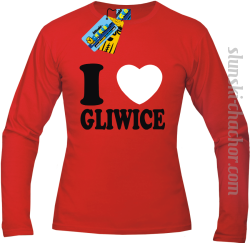 I love Gliwice longsleeve z nadrukiem - red