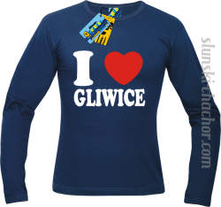 I love Gliwice longsleeve z nadrukiem - blue