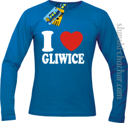 I love Gliwice longsleeve z nadrukiem - blue