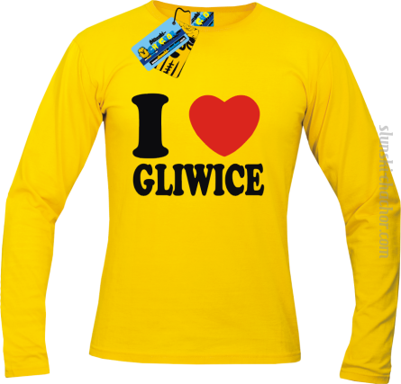 I love Gliwice longsleeve z nadrukiem - yellow