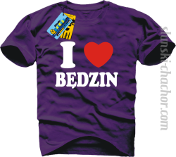 I love Będzin koszulka męska z nadrukiem - purple