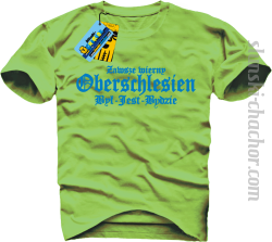 Zawsze wierny oberschlesien był-jest-będzie koszulka męska z nadrukiem-light green