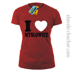 I love Mysłowice - koszulka damska - czerwony