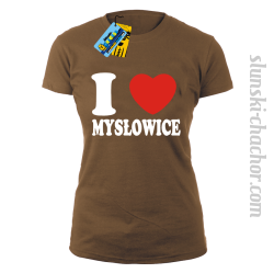 I love Mysłowice - koszulka damska - brązowy