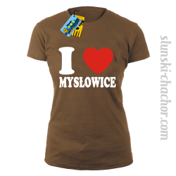 I love Mysłowice - koszulka damska - brązowy