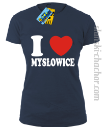 I love Mysłowice - koszulka damska - granatowy