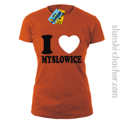 I love Mysłowice - koszulka damska - pomarańczowy