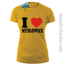 I love Mysłowice - koszulka damska - żółty