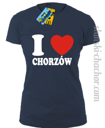 I love Chorzów - koszulka damska - granatowy