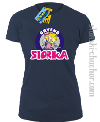 Gryfno siorka koszulka damska z nadrukiem - navy blue