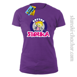 Gryfno siorka koszulka damska z nadrukiem - purple