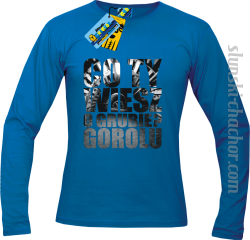 Co Ty wiesz o grubie?gorolu longsleeve męski z nadrukiem-blue