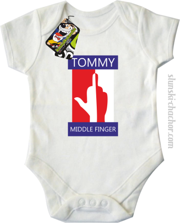Tommy Middle Finger - Body dziecięce biały