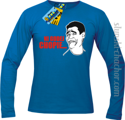 Ni godej chopie...longsleeve męska z nadrukiem - blue