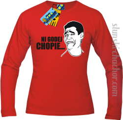 Ni godej chopie...longsleeve męska z nadrukiem - red