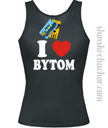I love Bytom  top damski z nadrukiem - black