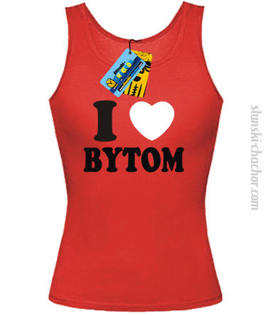 I love Bytom  top damski z nadrukiem - red