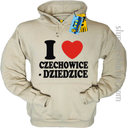 I love Czechowice - Dziedzice bluza męska z nadrukiem - beige