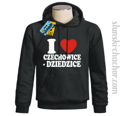 I love Czechowice - Dziedzice bluza męska z nadrukiem - black